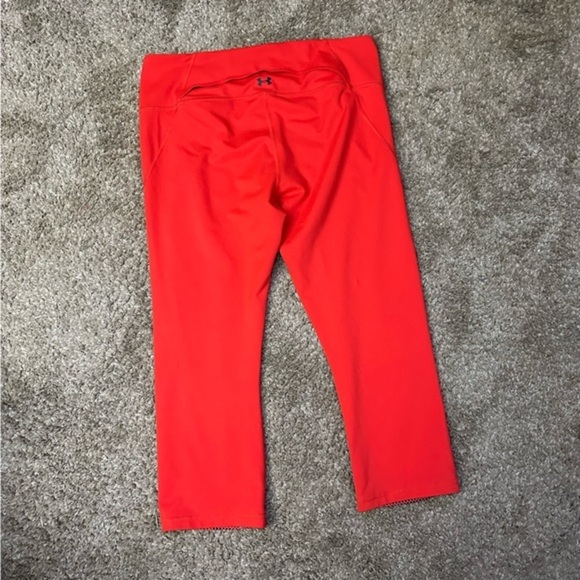Under Armour HeatGear Hyper Orange Capri Leggings Style 1320551 ww - Picture 4 of 7